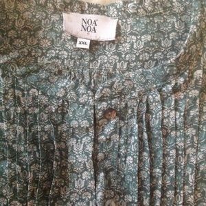 Green Patterned Noa Noa Pintuck Tunic